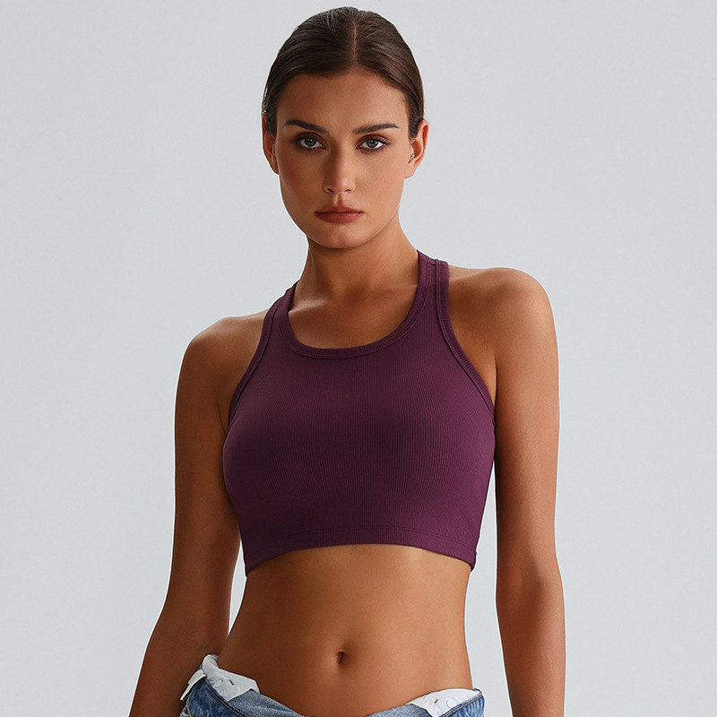 Ribbed Pilates Yoga Fitness Sleeveless Vest SKL-LQ7001