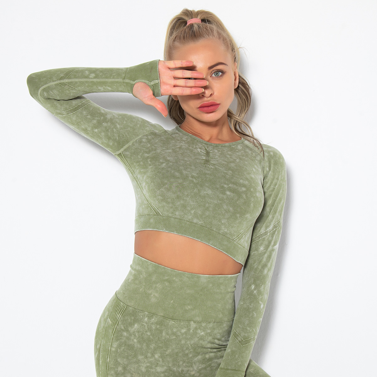  Tie-Dye Tight Quick-Dry Long-Sleeve Yoga Wear 6500
