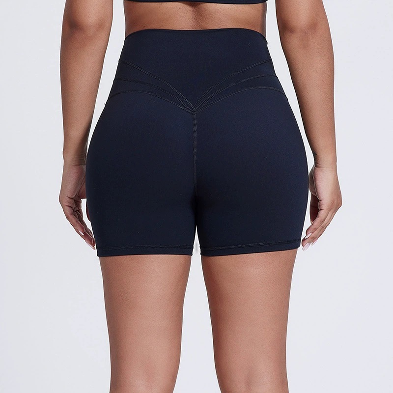 Tight-fitting  Upturned Yoga Shorts No Awkwardness Line Peach-hip Fitness Pants SKL-LQ5022