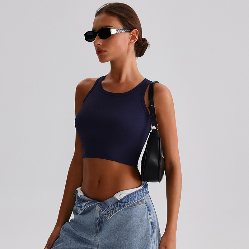 Ribbed I-shaped Pilates Yoga Fitness Sleeveless Vest SKL-LQ7002