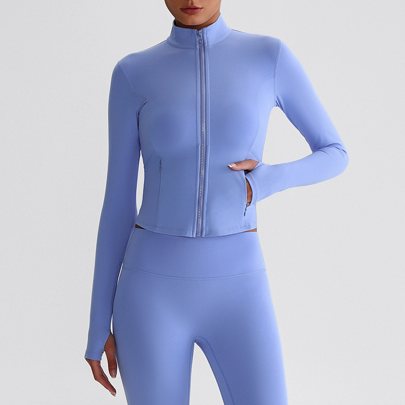 Zipper Outdoor Running  Sports Yoga Jacket Long-sleeved Coat SKL-LQ8018