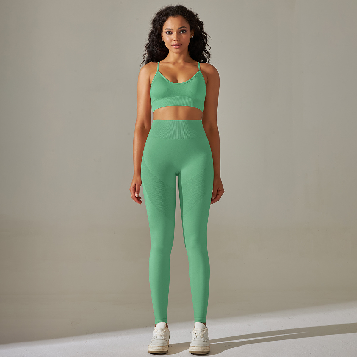  Spaghetti Straps Backless Sports Bra Set 6606