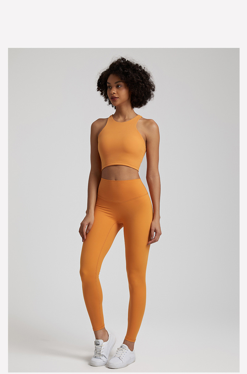 Women's Elastic Beautiful Back Yoga Set Leggings With Beautiful Back Bra SKL-LQ3332