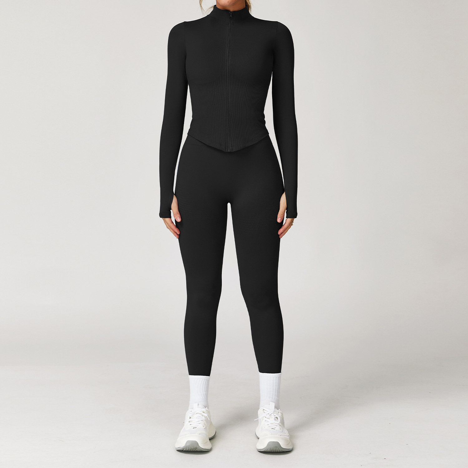  Seamless Leggings and Coat Yoga Set 7725