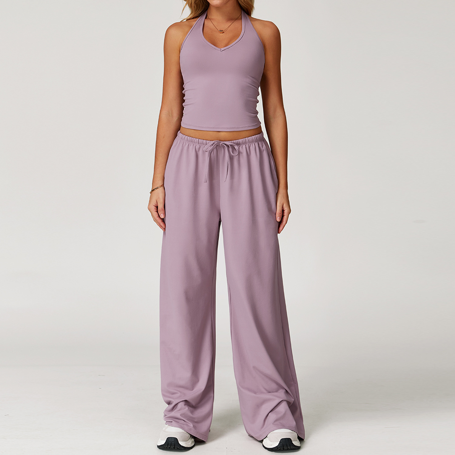 Quick dry Beautiful Back Halter Yoga Set 3058