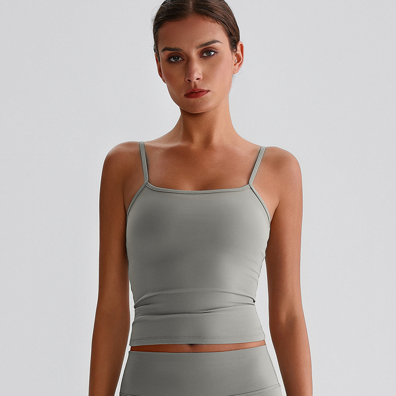 Beautiful Back Strappy Vest With Breast Pads  Yoga Bra SKL-LQ8032