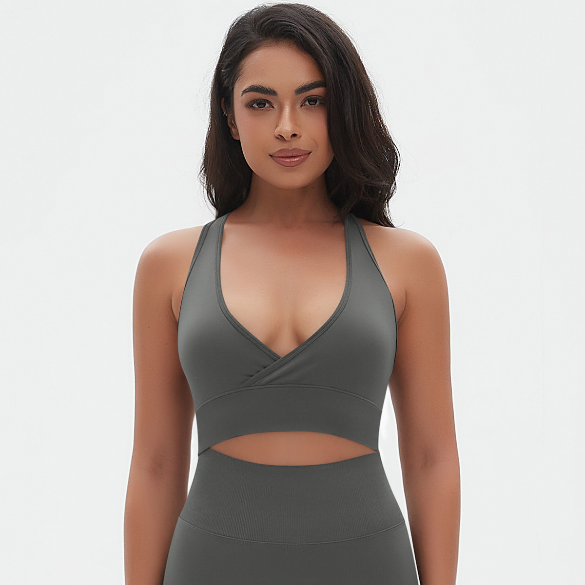 Seamless Yoga Wear Breathable Sports Bra 6666Cross Straps