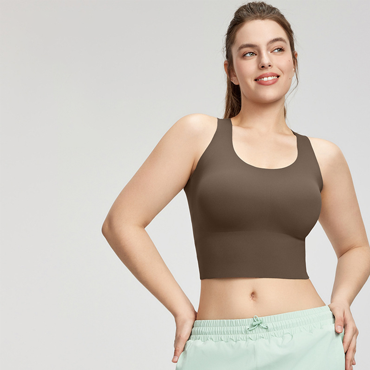 Back Cross Straps Plus Size Yoga Sports Bra DWB215436