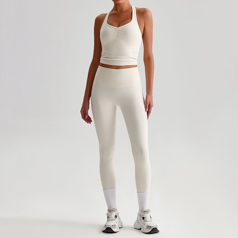  Sports Wide - Leg Pants Outdoor Running Fitness Two - Piece Set SKL-LQ8658