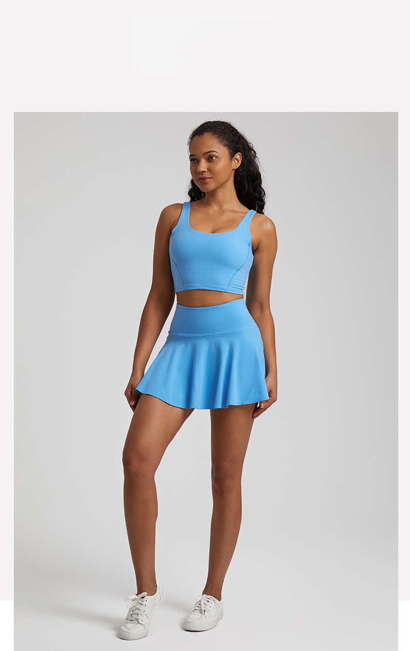 Sports Tennis Skirt Prevent Exposure Nude Yoga Short Skirt Set SKL-LQ7731