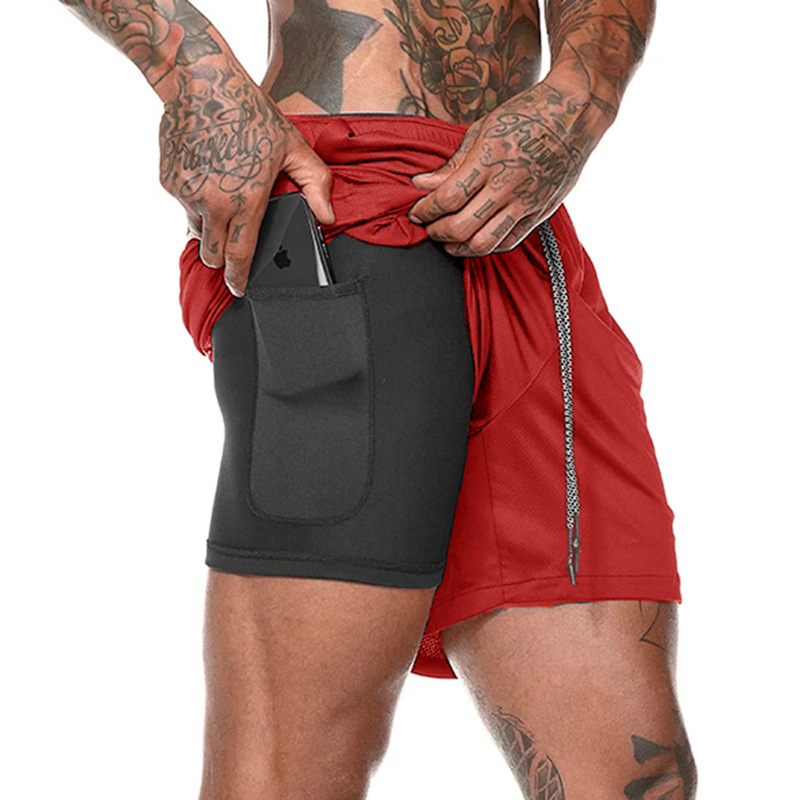 Men's Mesh Quick-Dry Double-Layer Sports Shorts DK47