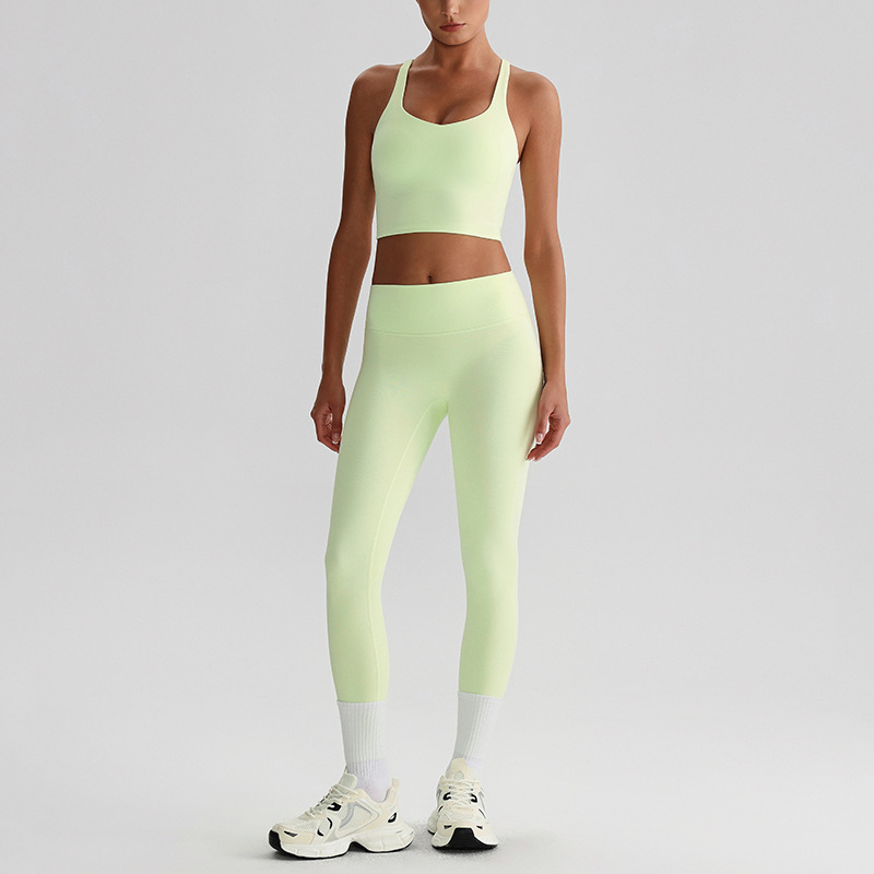  Cross Sports Bra Fitness Wear Running Leggings Yoga Pants Yoga Set SKL-LQ0121