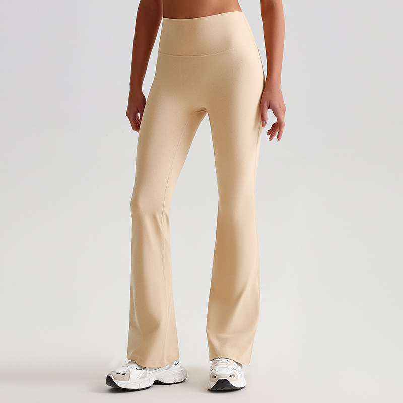 Wide-leg Flared Leggings Tight Nude Hip-lifting Yoga Pants SKL-LQ2189