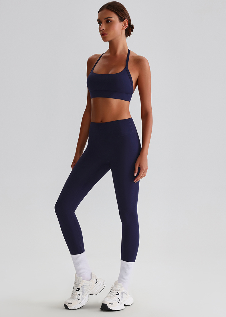 Solid-color Bras Breathable Tight Yoga Suit Set SKL-LQ0120
