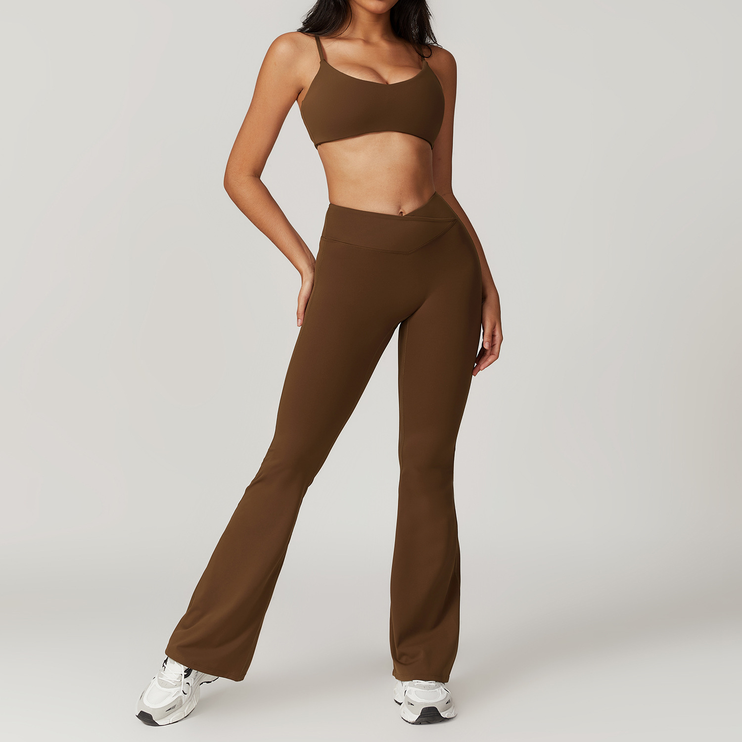 Tight and Quick Dry Flared-Leg Yoga Set 8799