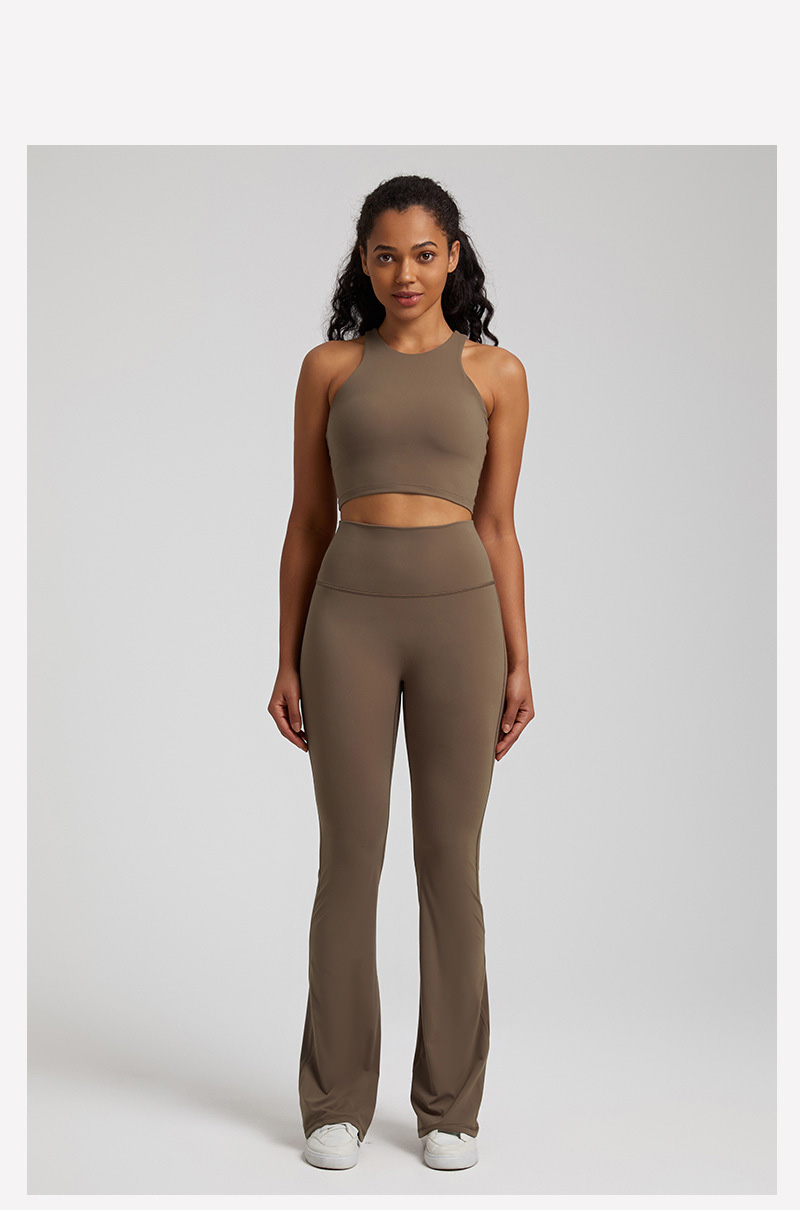  High-waisted Tight-fitting Nude Wide-leg Leggings And Beautiful Back Yoga Wear SKL-LQ6932