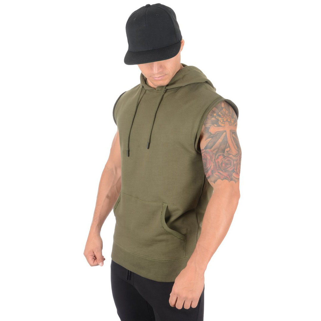 Men's Thin Hooded Fringed Tank Top MJ015