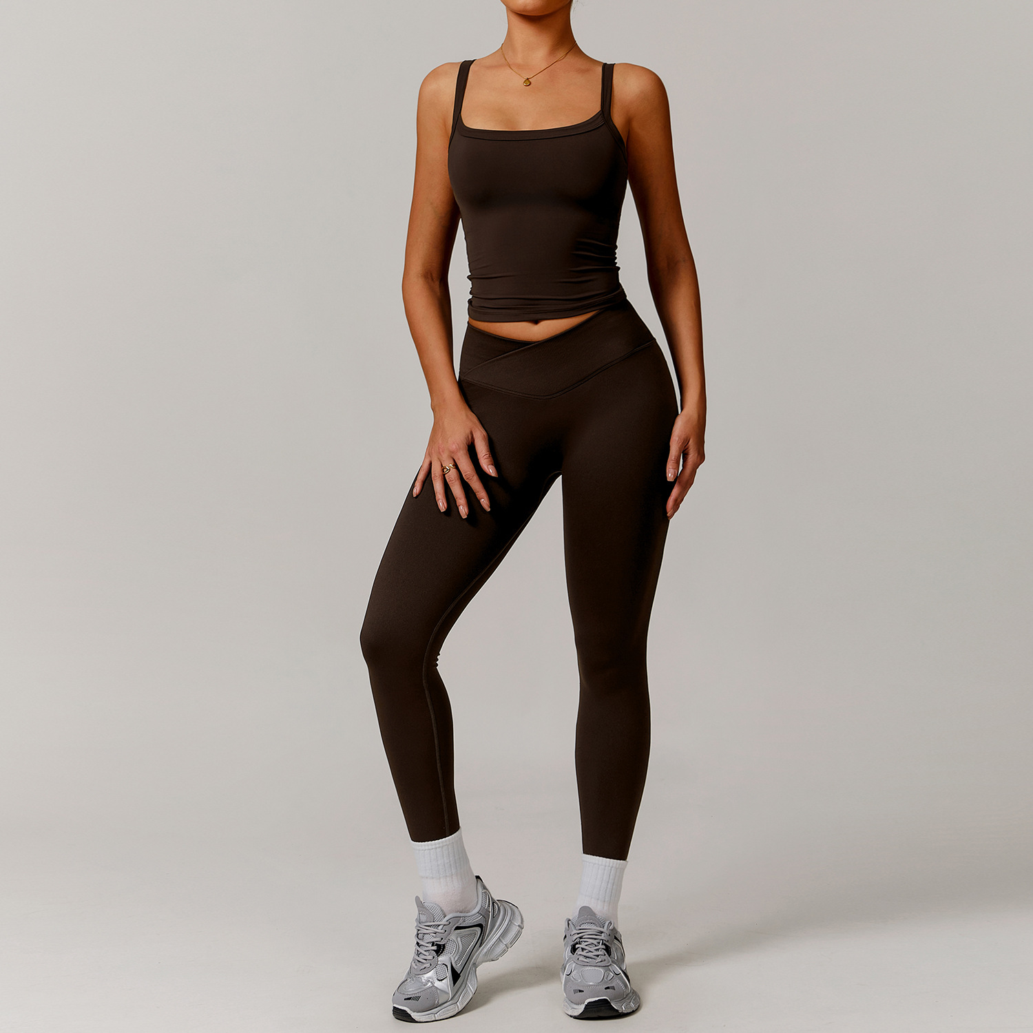 Yoga Clothing Set Vest  Shorts and Long Pants Combo for Workout 5036