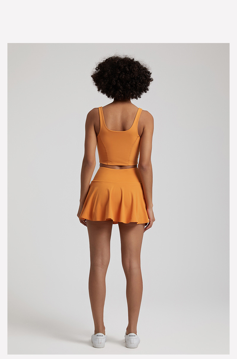 Sports Tennis Skirt Prevent Exposure Nude Yoga Short Skirt Set SKL-LQ7731