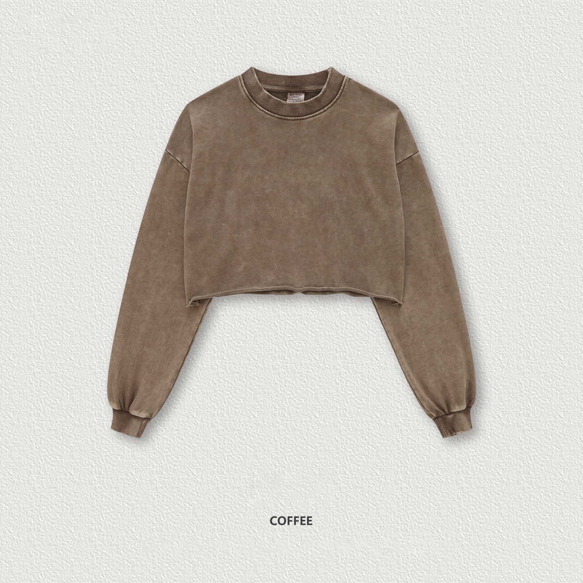  Washed Fringed Short Long Sleeve T-Shirt BEN807