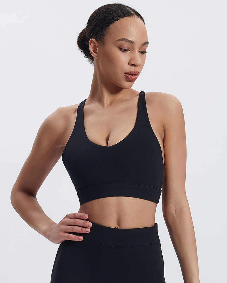Women's Nude Cross-shaped Beautiful Back Sports Underwear Bra SKL-LQ5016