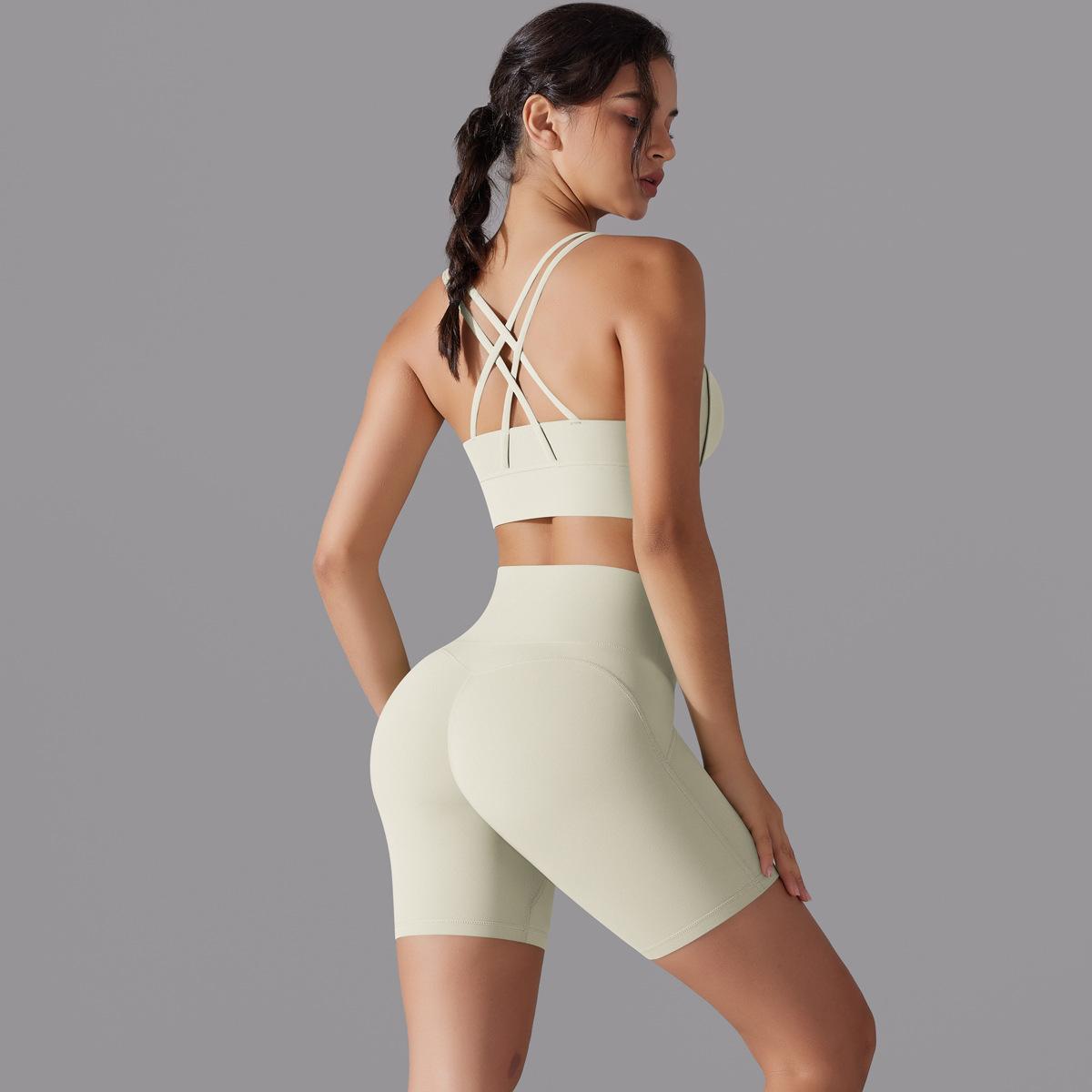  Spaghetti Straps Backless Hip-Lifting Sportswear Set 7001