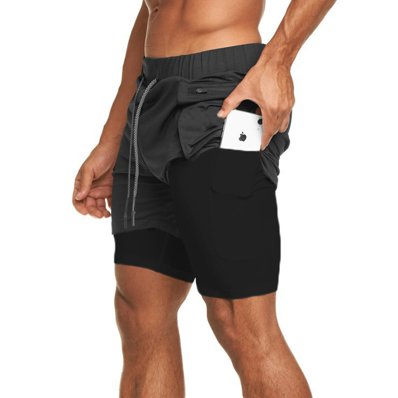 Men's Double-Layer Breathable Running Shorts DK49