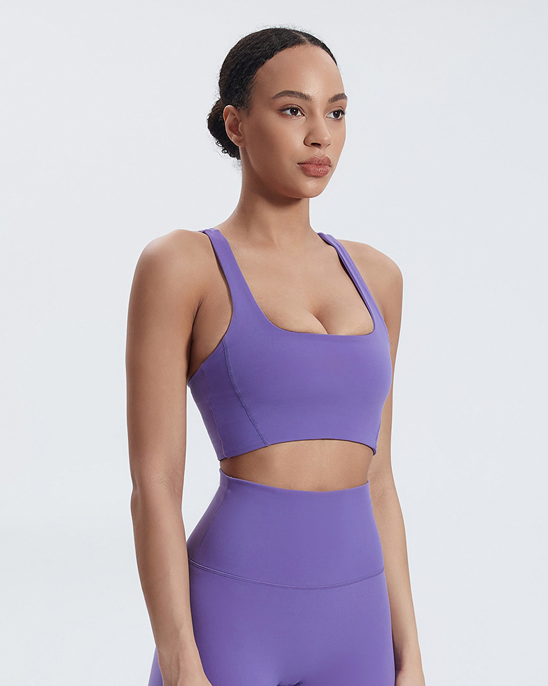 Square - neck I - shaped - back Yoga Fitness Bra SKL-LQ5007