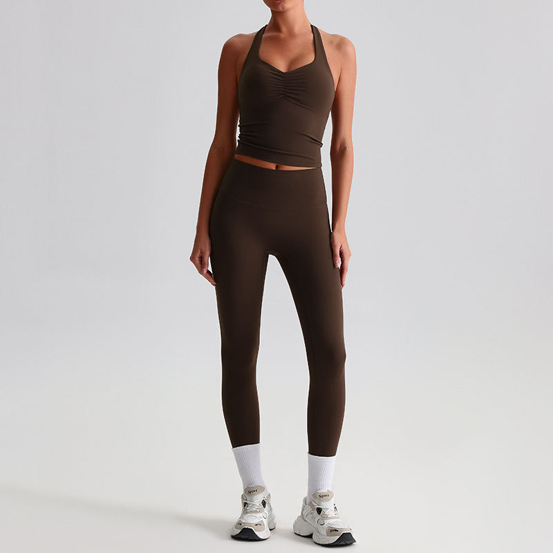  Sports Wide - Leg Pants Outdoor Running Fitness Two - Piece Set SKL-LQ8658