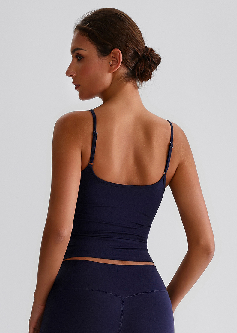 Beautiful Back Strappy Vest With Breast Pads  Yoga Bra SKL-LQ8032