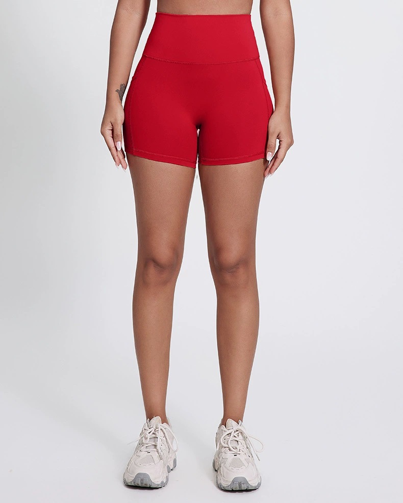 Women Three-inch Pocket Pants High-waisted Hip-lifting Outside Sports Pants SKL-LQ5025