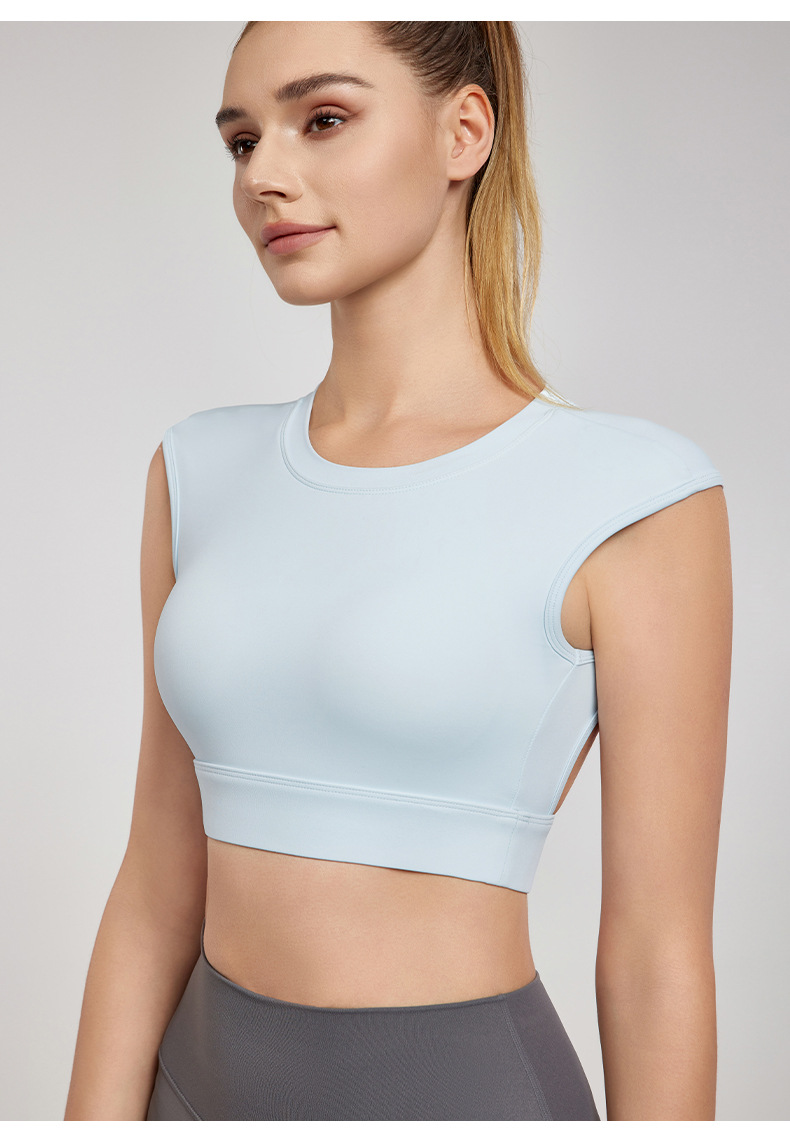 Backless Fixed-Cup Cropped Yoga Vest DWB115132