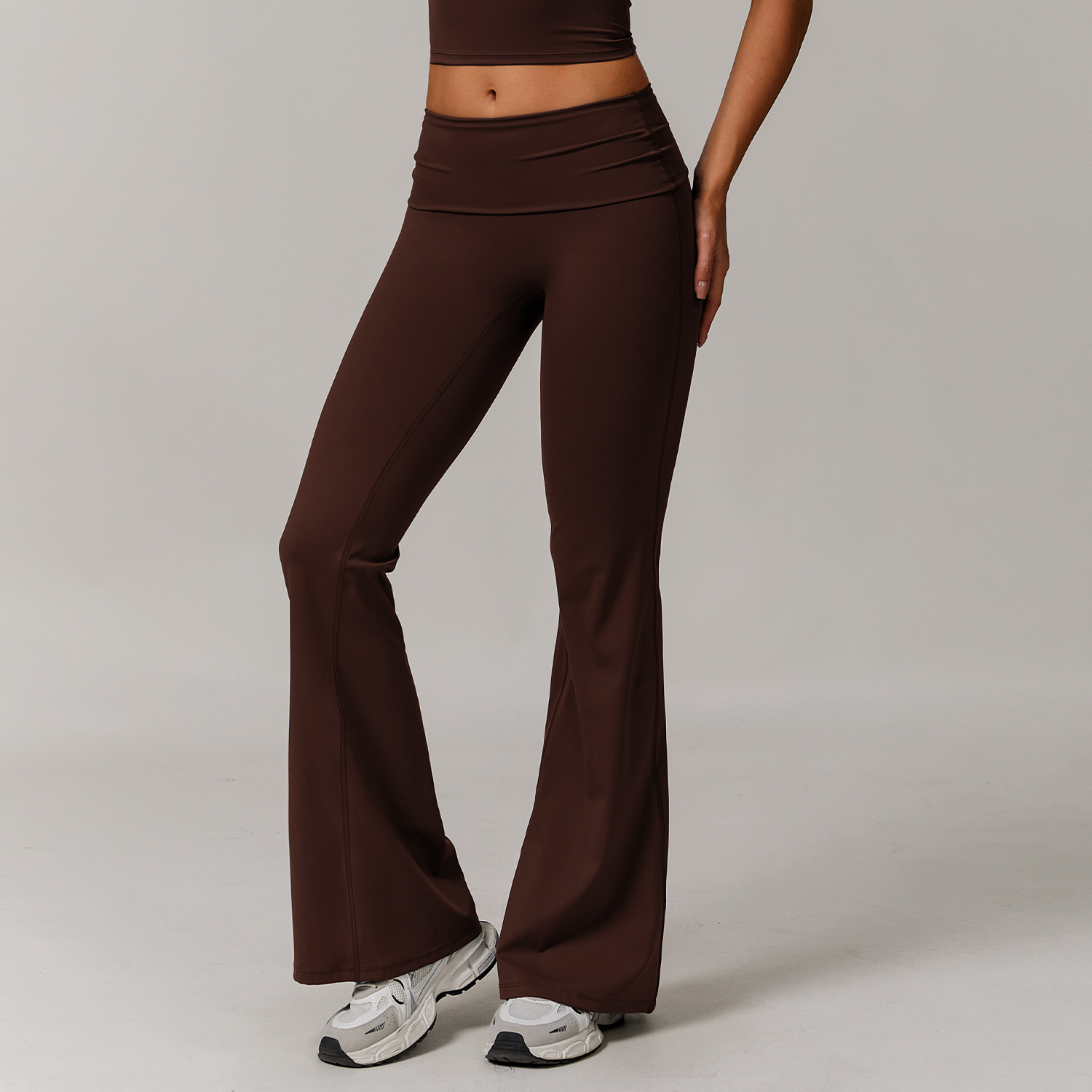 Flipped High Waist Yoga Bootcut Pants 8998 