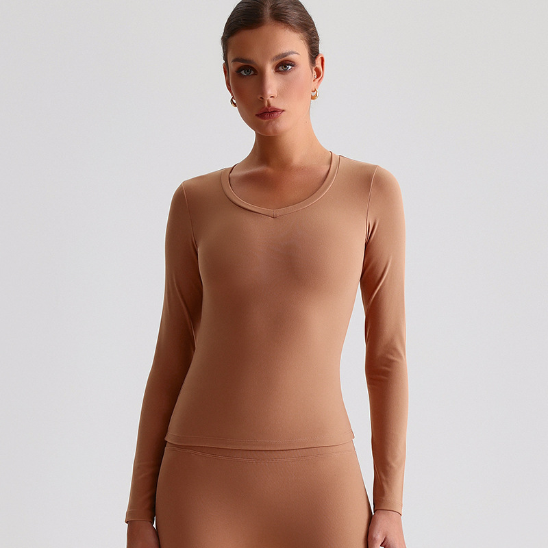 Ribbed Naked High-intensity Fitness Suits Tight Yoga Long Sleeves Top SKL-LQ2130