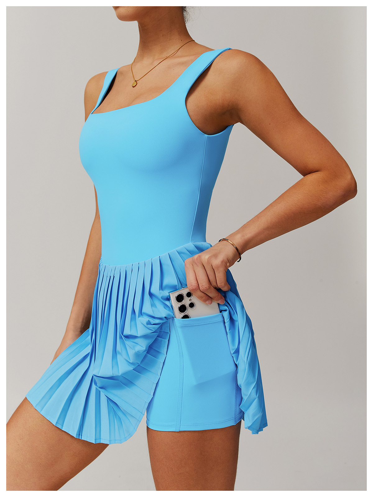 Soft Fabric Pleated Tennis Dress 9141
