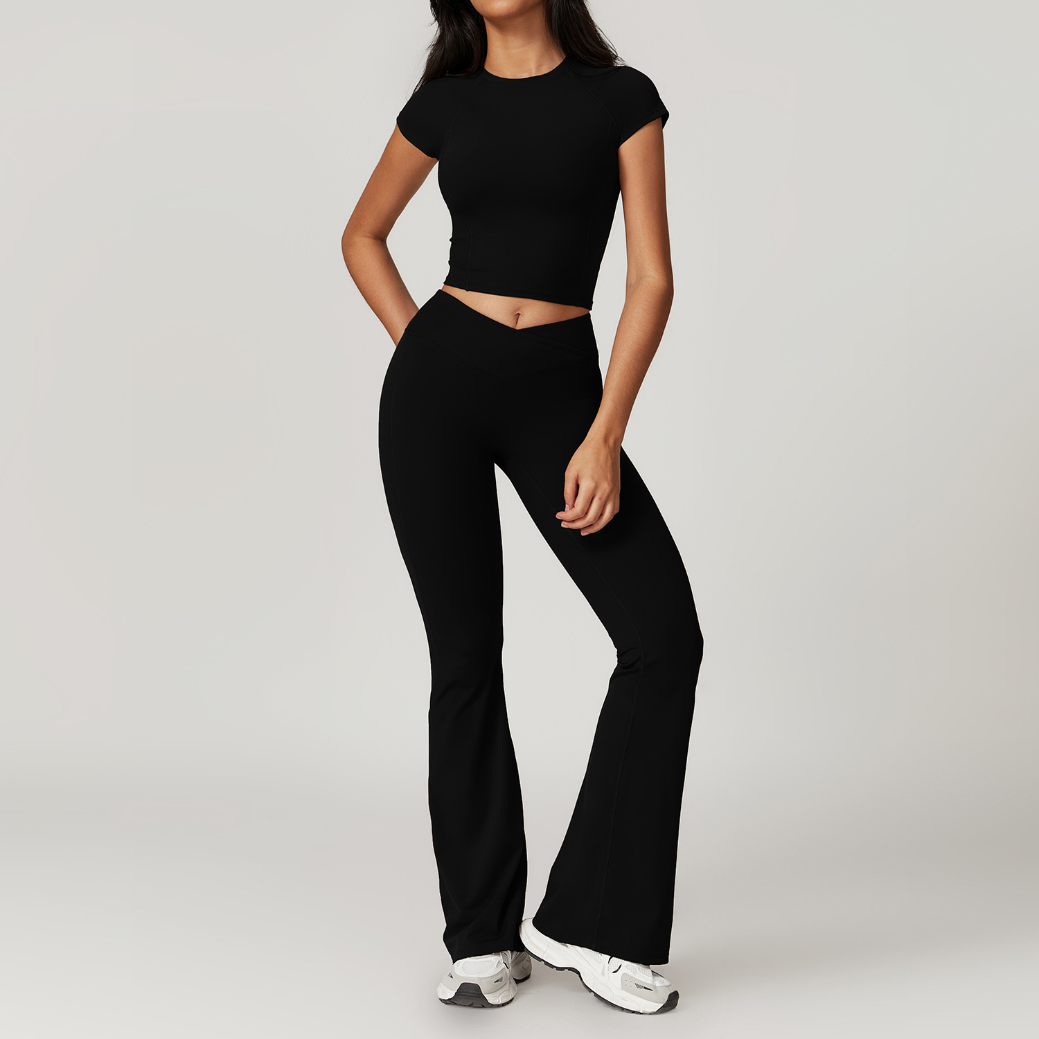 Tight and Quick Dry Flared-Leg Yoga Set 8799