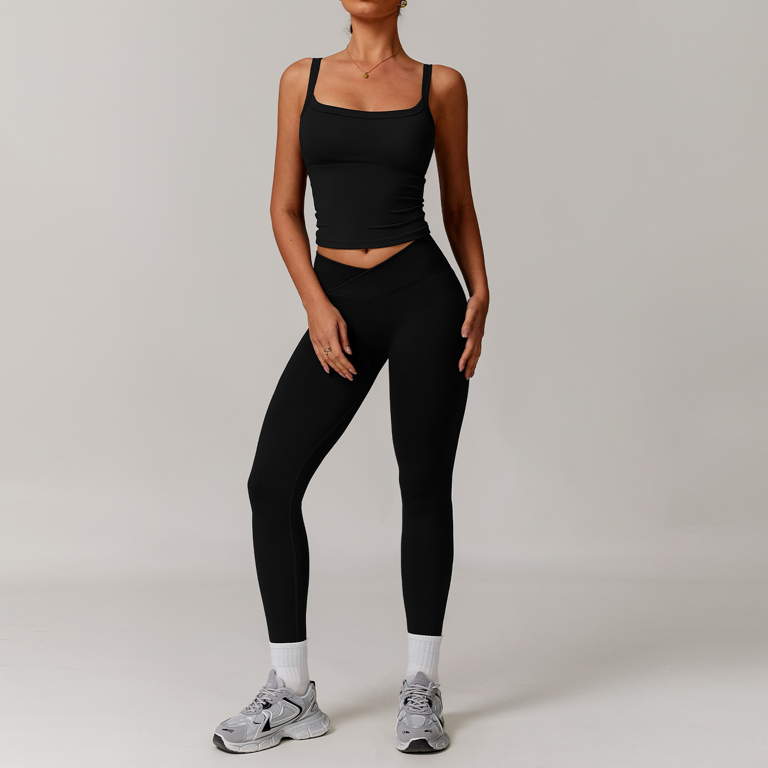 Yoga Clothing Set Vest  Shorts and Long Pants Combo for Workout 5036