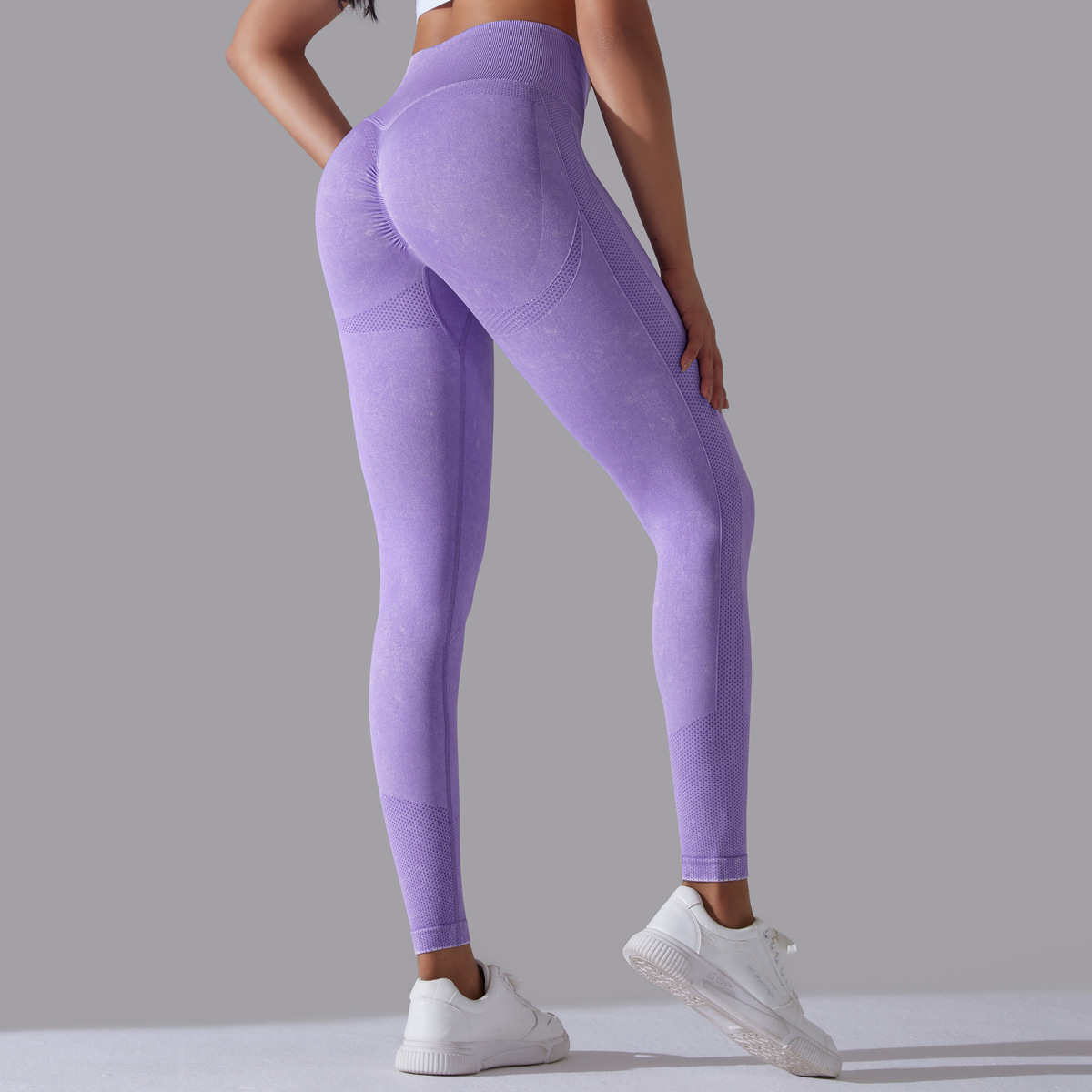 High-waisted Hip-lifting Washed Quick-dry Breathable Yoga Pants 6635