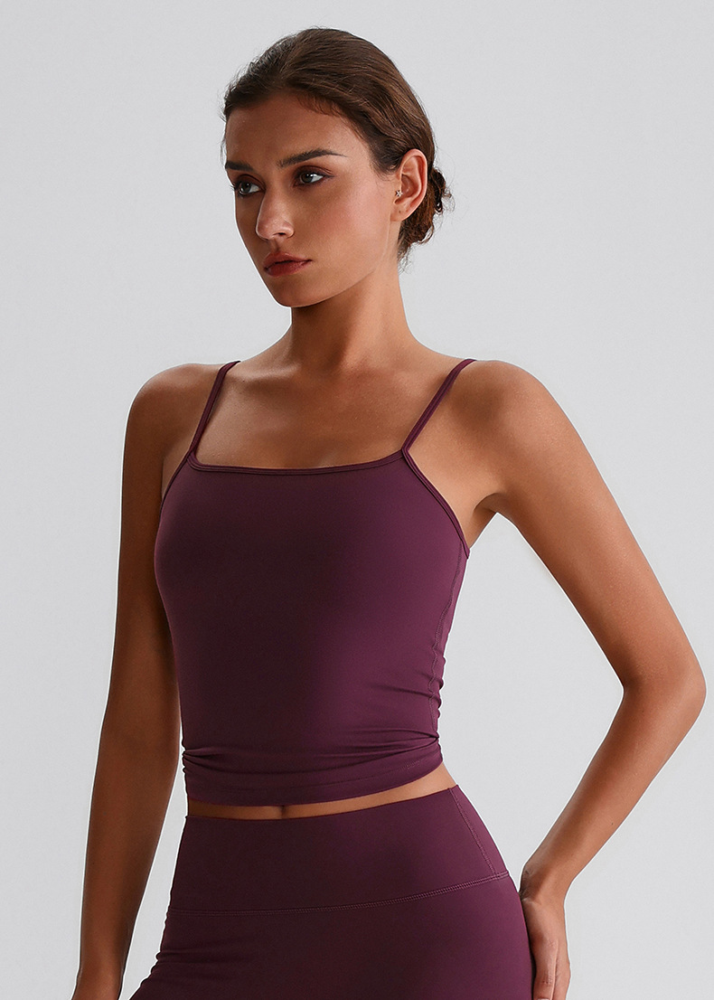 Beautiful Back Strappy Vest With Breast Pads  Yoga Bra SKL-LQ8032