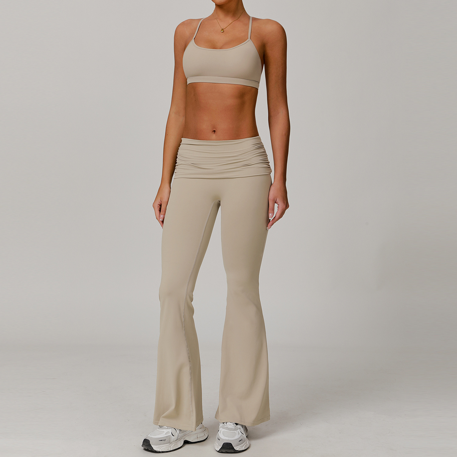 Tight and Quick-Dry Yoga Bra Flared Pants Set 8347
