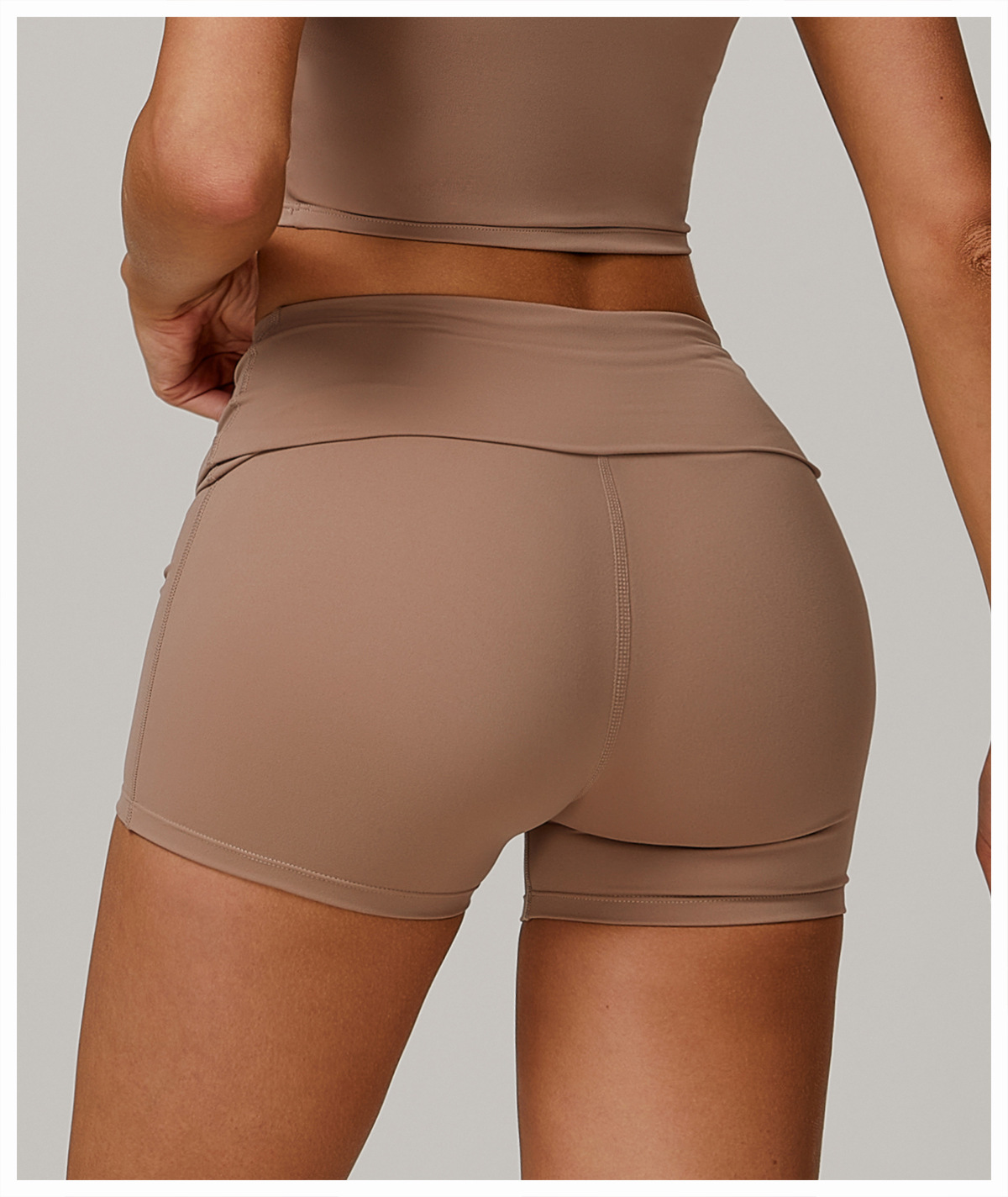 Recycled Waistband Flipping Quick Dry Yoga Shorts 8998