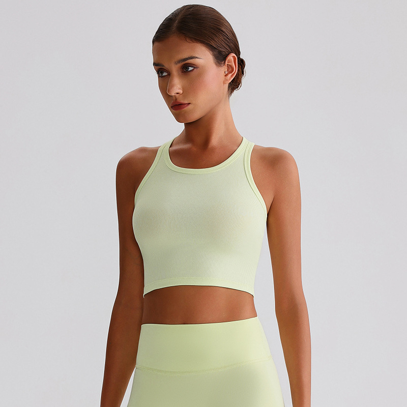 Ribbed I-shaped Pilates Yoga Fitness Sleeveless Vest SKL-LQ7002