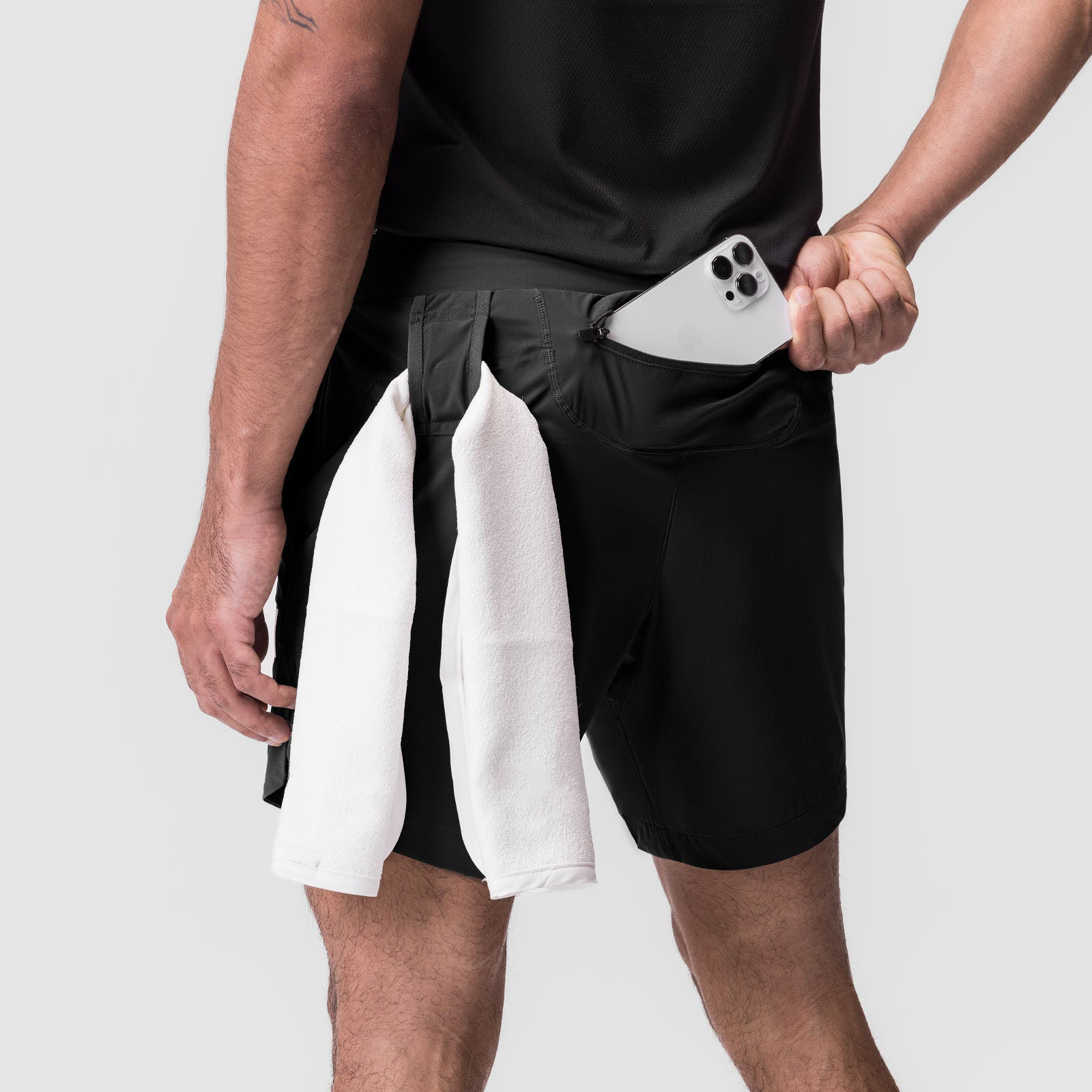 Men's Sports Shorts with Back Zipper Pockets DK112