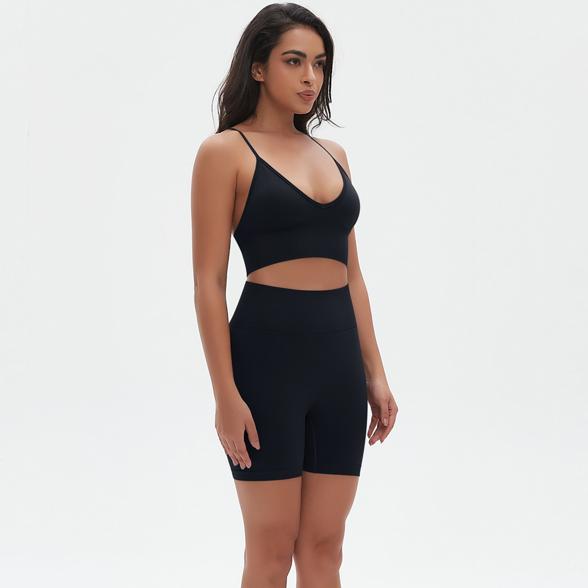  Spaghetti Straps Backless Sports Bra Set 6666
