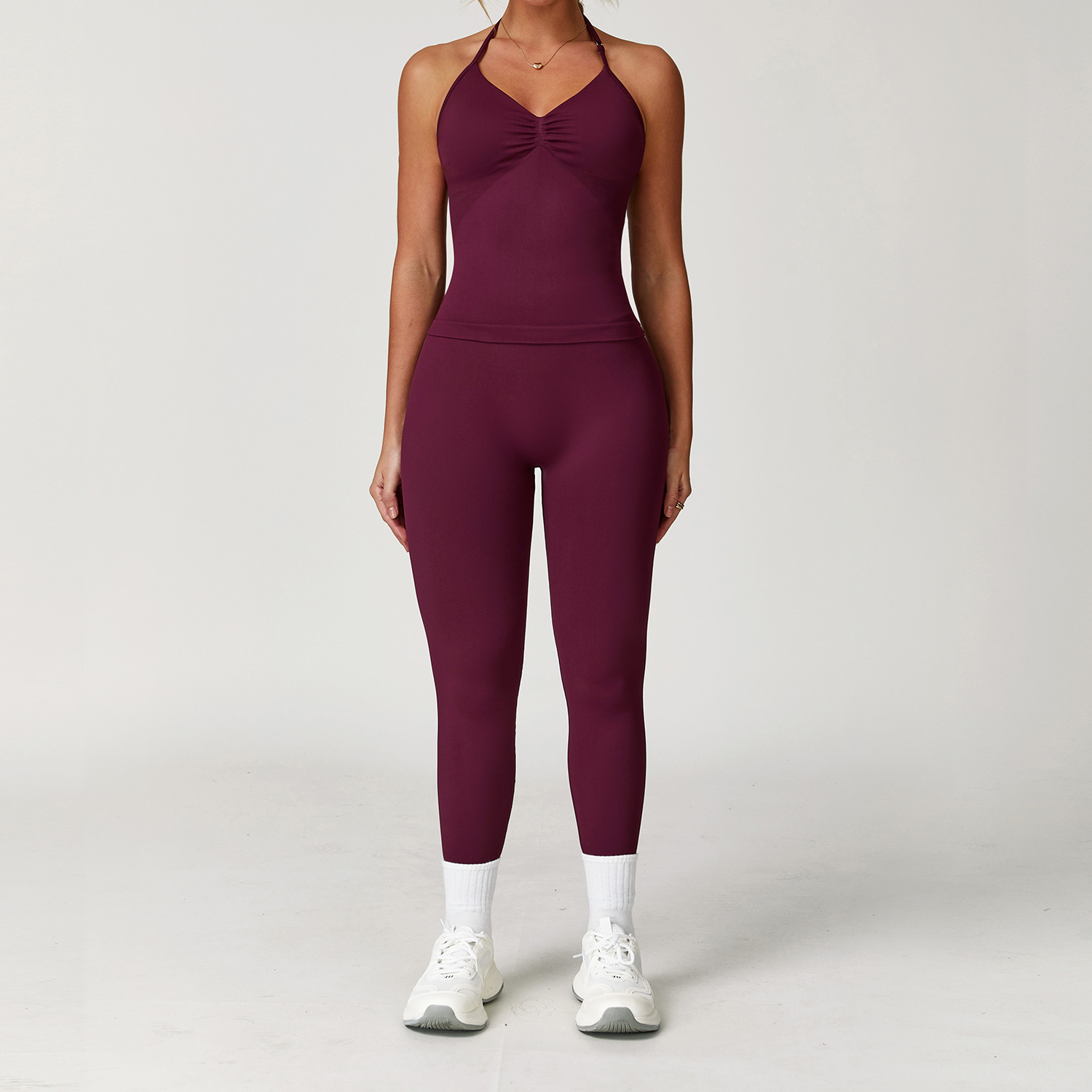 Seamless Halter Neck Tight Yoga Set 5065