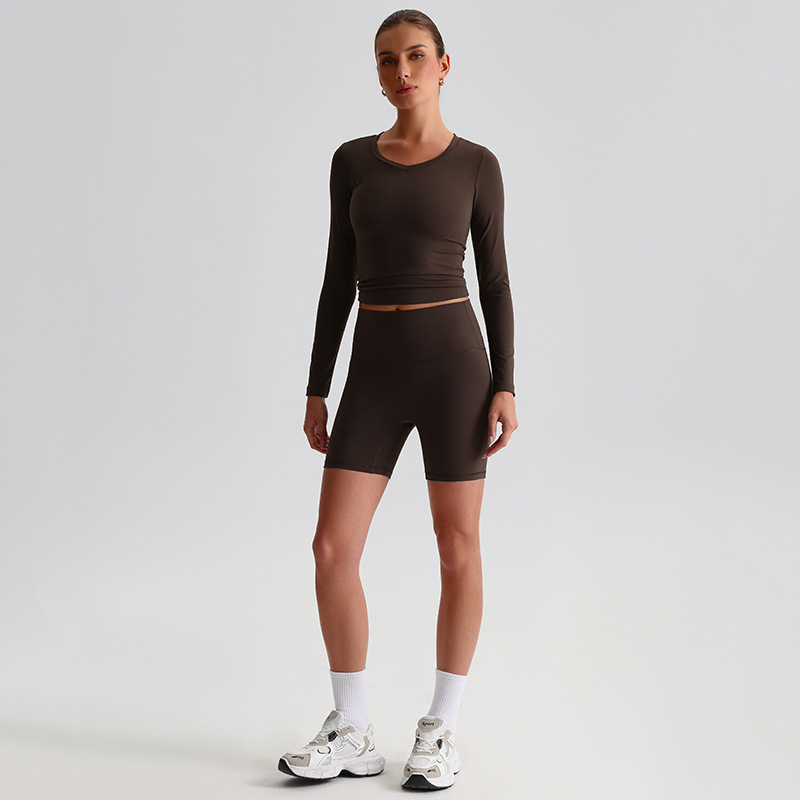 Sports Long - Sleeve Tight Fitted Outerwear Yoga Sweatpants Set SKL-LQ0130
