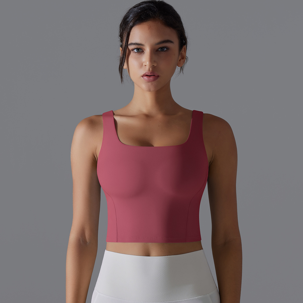 All-in-One Fixed Cup Women's Sleeveless Yoga Vest 7058