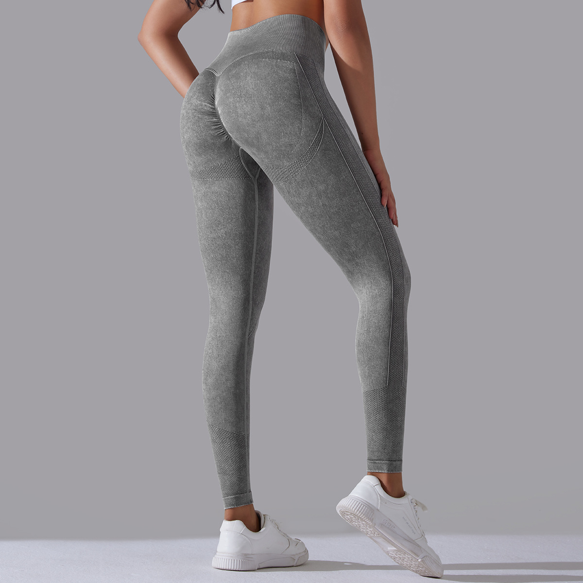 High-waisted Hip-lifting Washed Quick-dry Breathable Yoga Pants 6635