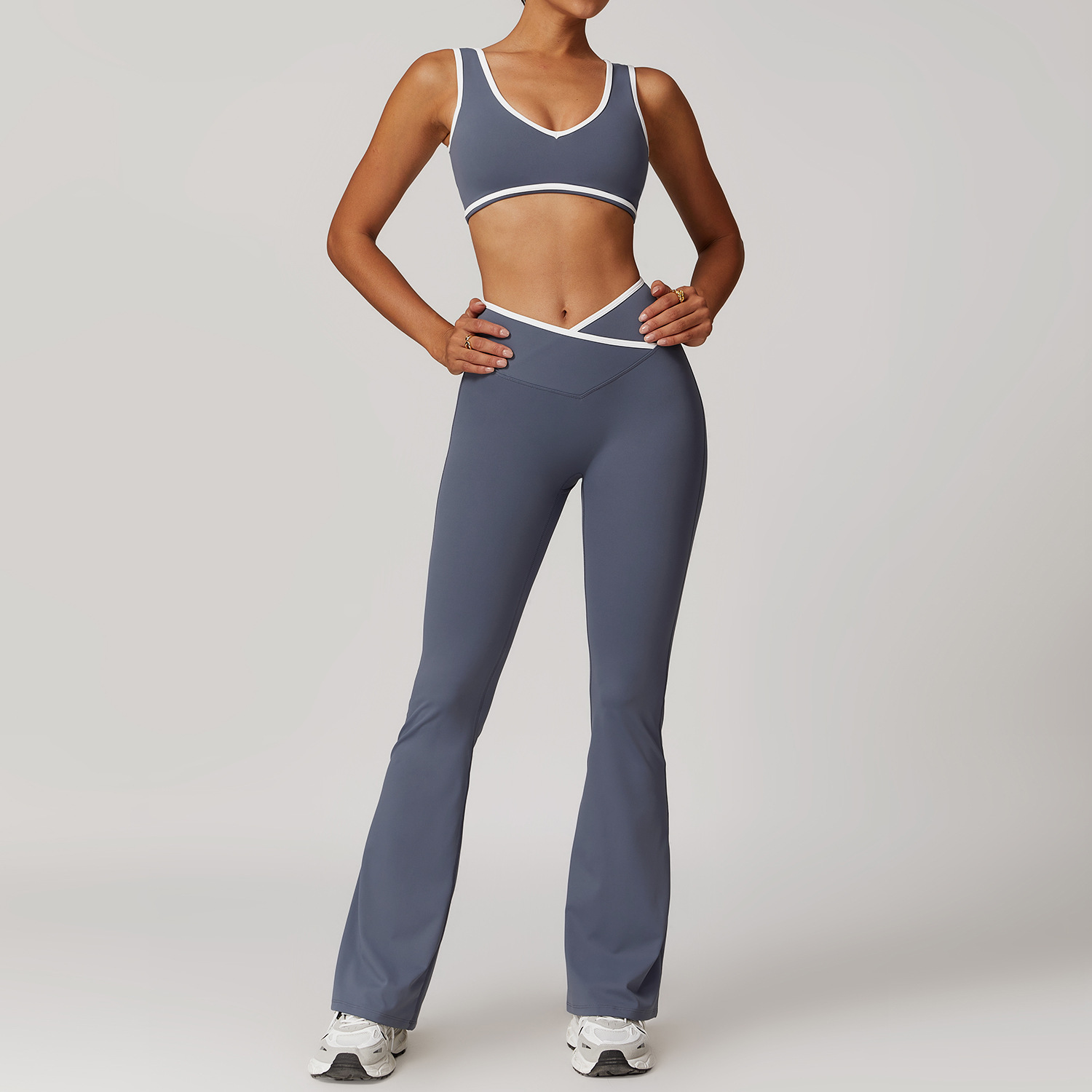 Crossed High-Waist Sports Bra Set 8843