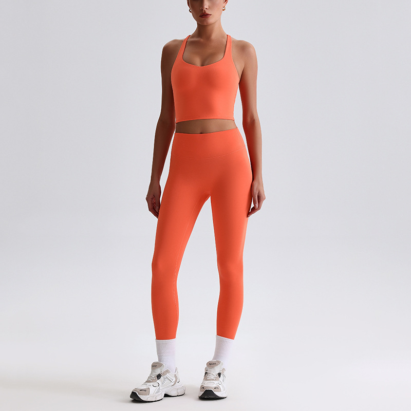  Cross Sports Bra Fitness Wear Running Leggings Yoga Pants Yoga Set SKL-LQ0121
